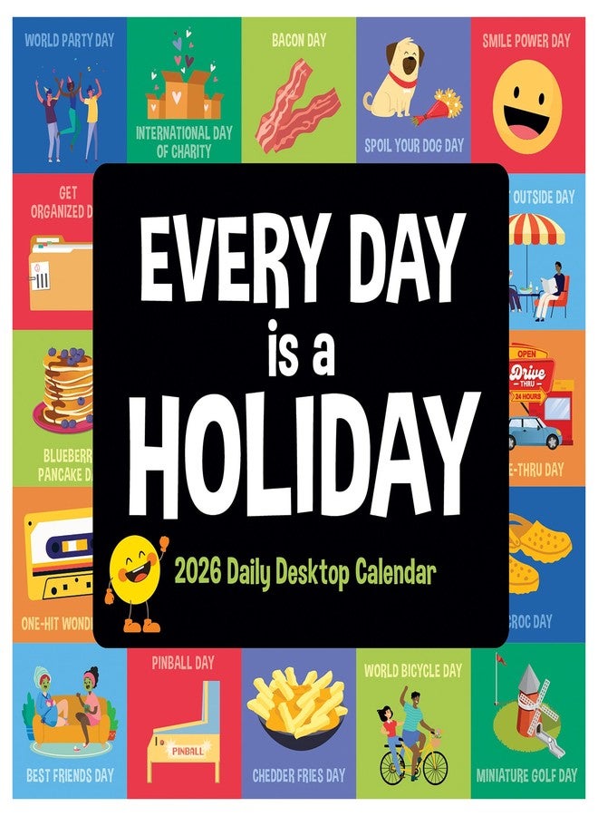 TF Publishing 2026 Every Day’s a Holiday Daily Desktop Calendar - Small Desk Calendar 2026 with Full-Color Tear-Off Pages, Fun Daily Holiday Facts & Stand-Up Easel for Home or Office - 5.25in x 5.25in - Image 2