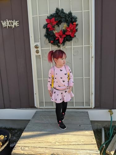 CM-Kid Toddler Girl Clothes Size 9T Girls Winter Spring Outfits, Long Sleeve Heart Print Sweatshirt Top + Skirt Leggings Pants 2Pcs Clothing Set Christmas Gifts - Image 4