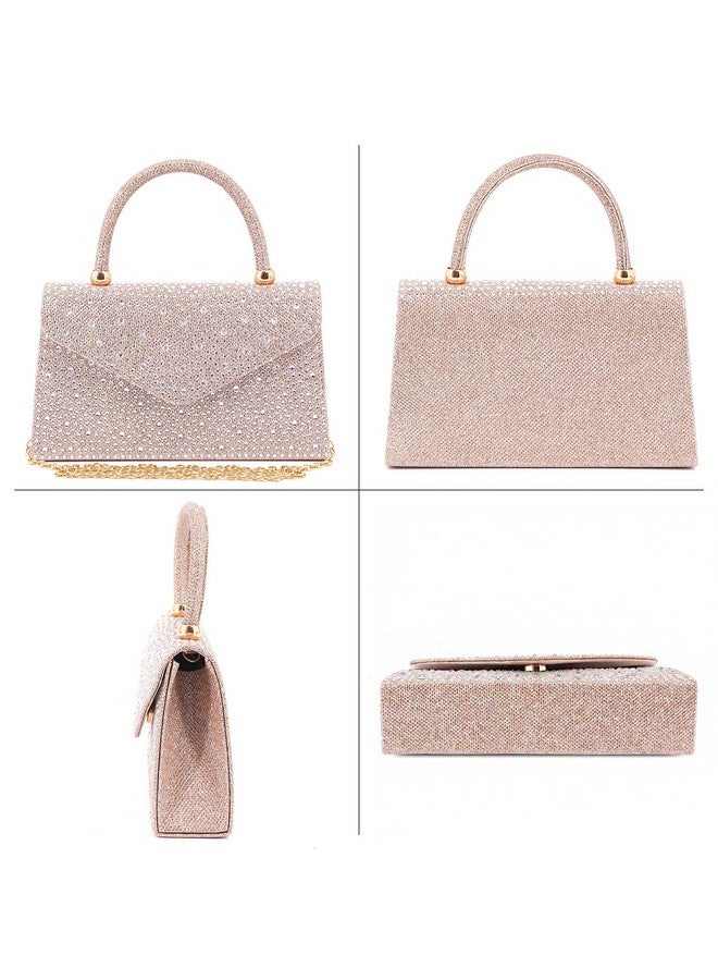 Naimo Crystal Envelope Evening Clutch Top Handle Handbag Wedding Party Purse Crossbody Shoulder Tote Bag - Image 2