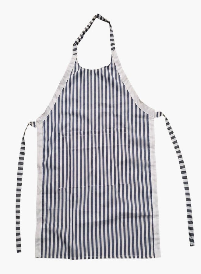 COTSILER Kitchen Apron for Women Men - Waterproof Cooking Apron with 2 Pockets - Adjustable Floral Butterfly Print Baking Gardening Apron 35"x27.5" (Classic Blue & White Stripe) - Image 1