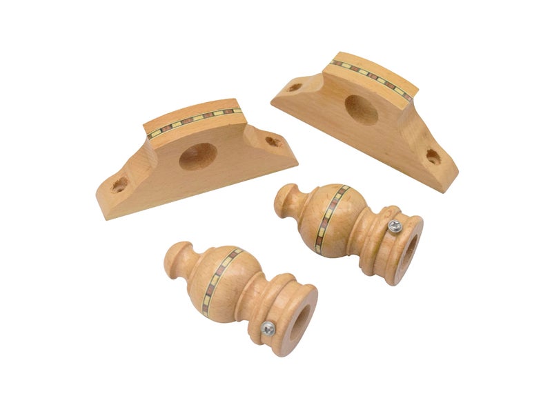 RAB Curtain Bracket Wooden for Wall Mounting with Stylish Design and Strong Support (Code:- BKT WDN WB2M, Finish:- T/W, Pack of:- 1set / 2pcs Brackets with Supporters) - Image 1