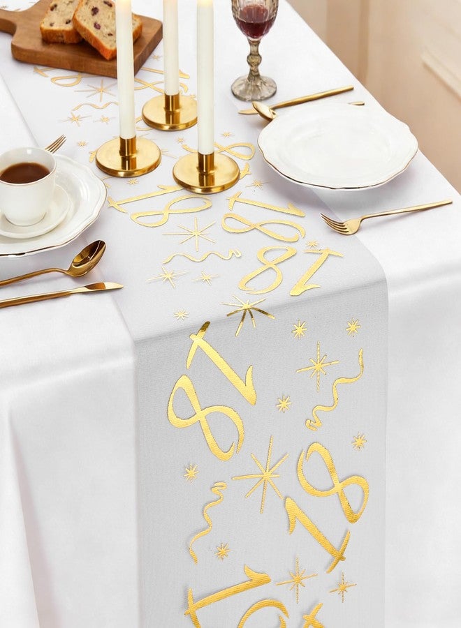 Soleebee 18th Birthday Gold Table Runner, 11" x 120" Glitter Stars Ribbon Thin Mesh Table Runner Roll, Kitchen Dining Table Decor for Birthday Indoor Outdoor Home Party DIY - Image 2