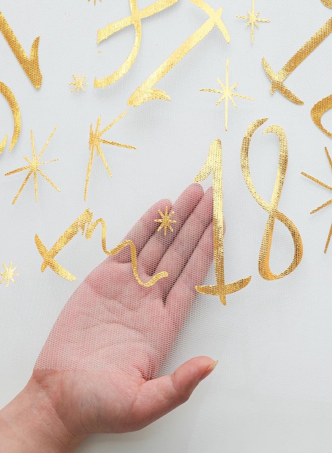 Soleebee 18th Birthday Gold Table Runner, 11" x 120" Glitter Stars Ribbon Thin Mesh Table Runner Roll, Kitchen Dining Table Decor for Birthday Indoor Outdoor Home Party DIY - Image 4