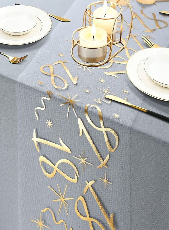 Soleebee 18th Birthday Gold Table Runner, 11" x 120" Glitter Stars Ribbon Thin Mesh Table Runner Roll, Kitchen Dining Table Decor for Birthday Indoor Outdoor Home Party DIY - Image 1