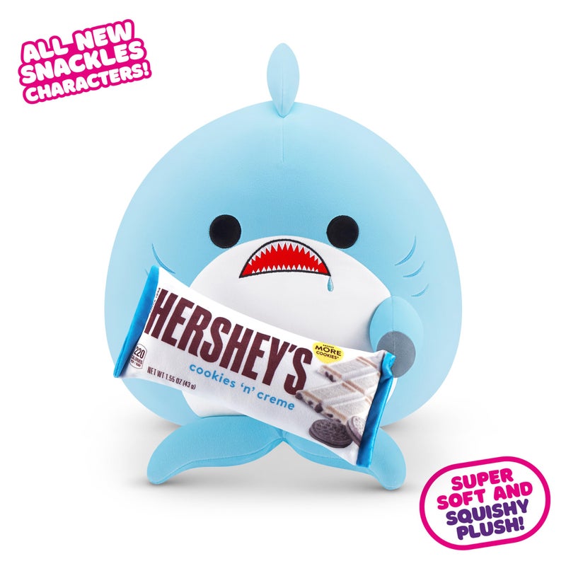 Snackles Series 2 Shark & Hershey (Cookies n Cream) 8 Inch Plush by ZURU, Ultra Soft Plush, Collectible Plush with Real Licensed Brands, Stuffed Animal, Giftable - Image 2