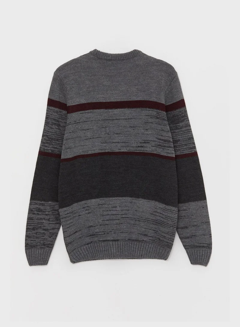 LC WAIKIKI Color Block Knitted Sweater