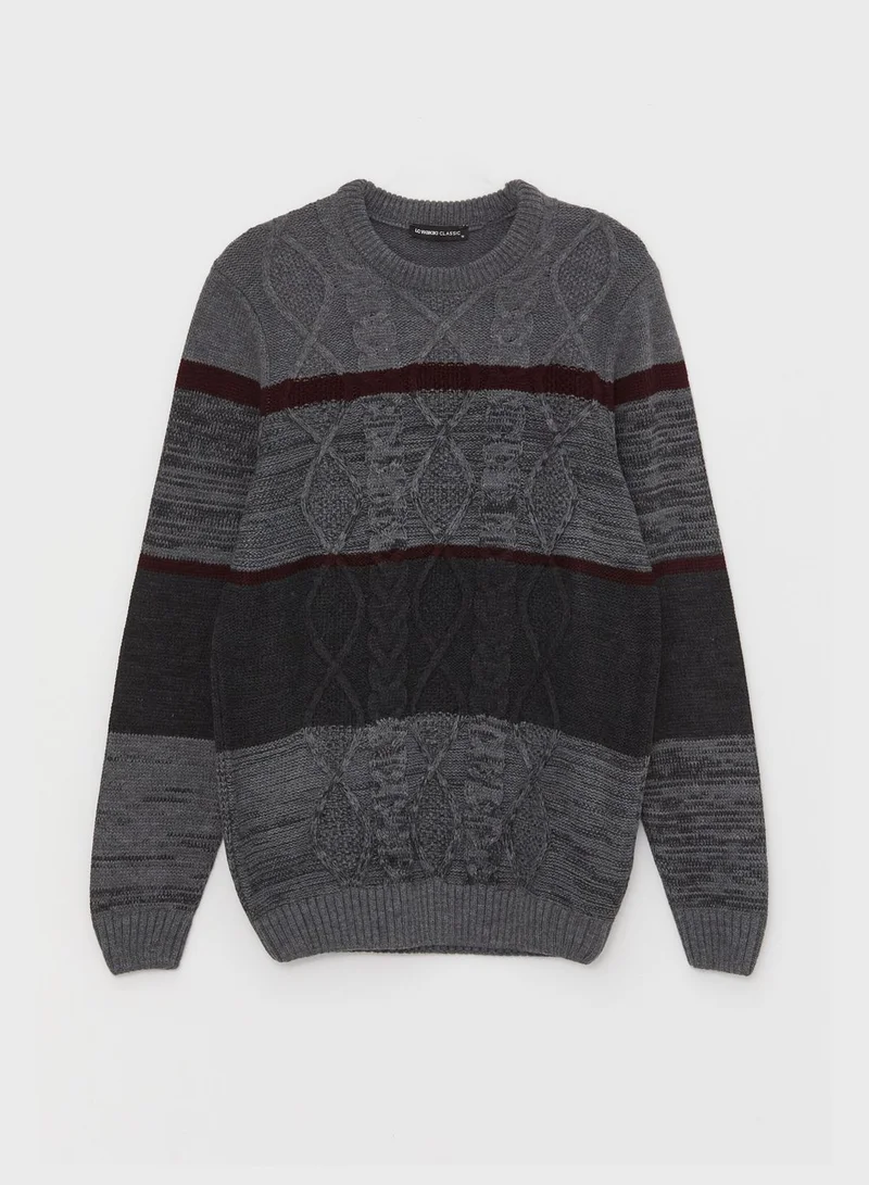 LC WAIKIKI Color Block Knitted Sweater