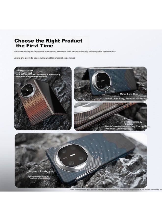 Conga Huawei Mate X6 Kevlar Aramid Fiber Protective Case Full Coverage Ultra-thin Shockproof Heat Dissipation Magnetic Metal Ring Complete Set - Image 1