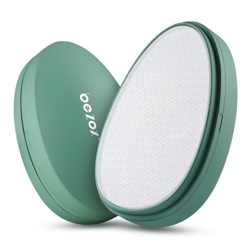 BEZOX Nano Glass Foot File Callus Remover with Cover Gentle Glass Foot Pumice Stone Effective Feet Scrubber for Dead Skin and Portable Pedi Egg Foot Care Tool Green - Image 3
