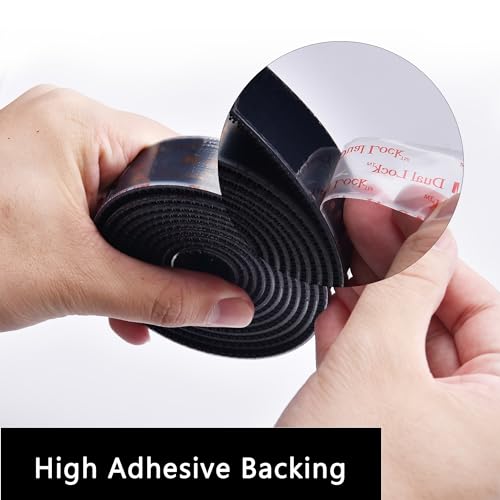 Bulina 3M Dual Lock SJ3550 1"×6ft Black 1 Pack Reclosable Fastener Mounting Tape Interlocking Mushroom Shaped Strong Adhesive Hook Lock Sticky Tape for Indoor and Outdoor - Image 3