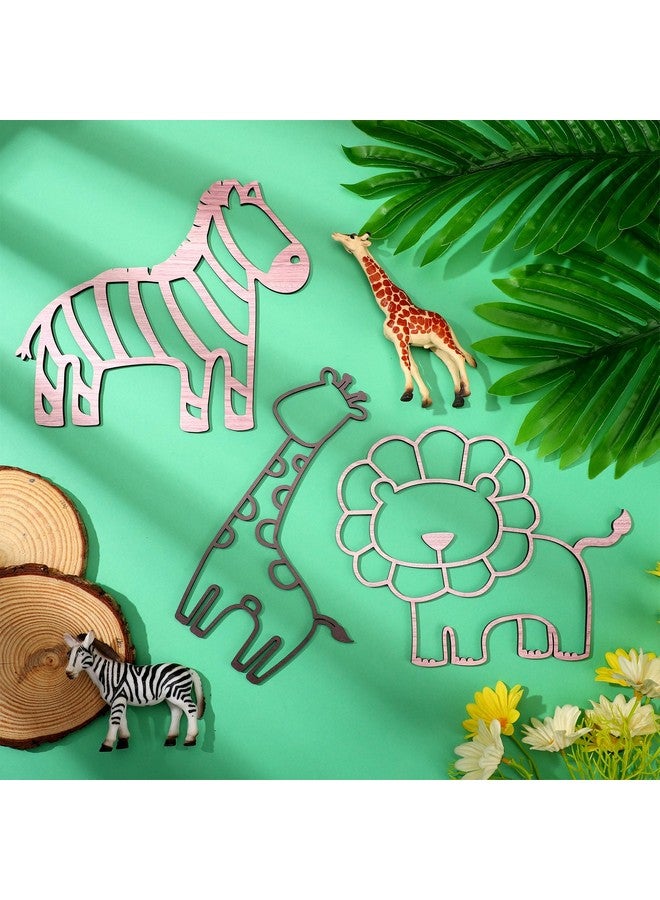 Soaoo 9 Pcs Jungle Animal Woodland Decor Safari Nursery Wall Art Animal Theme Wall Decor Jungle Theme Nursery Decor for Baby Girls Boys Toddler Bedroom Playroom Classroom Decorations - Image 3