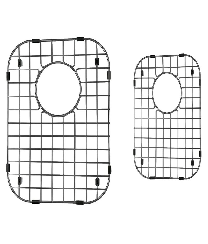 Starstar 60/40 Double Bowl Kitchen Sink Bottom Two Grids, Racks, Protector Matte Color 304 Stainless Steel (Black, 16" x 13",14.5" x 11.26") - Image 1