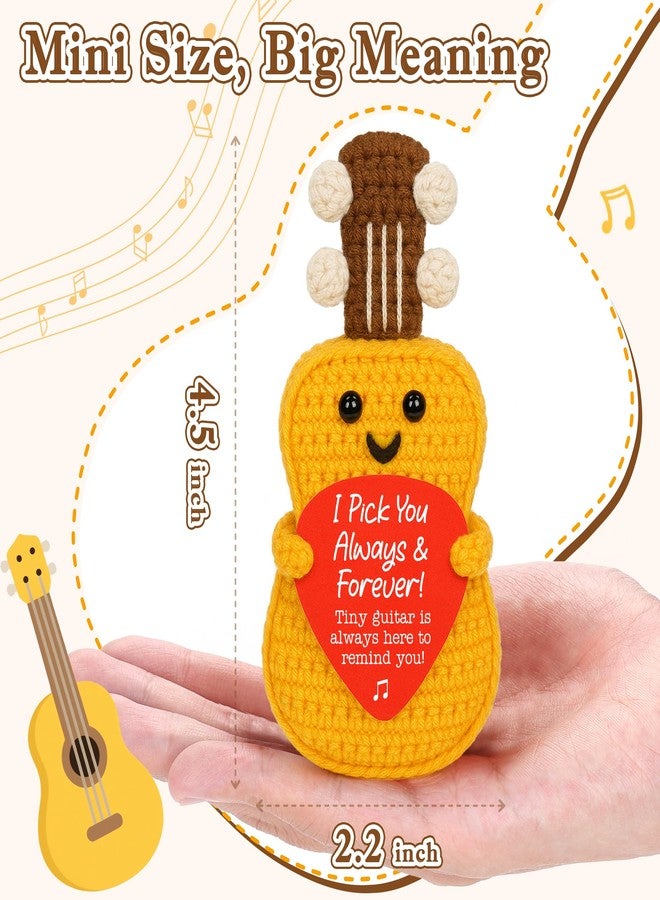 IDEGIFT Guitar Crochet Birthday Gifts for Boyfriend, Girlfriend, Husband, Wife, Friend, Him, Christmas Wedding Anniversary Valentines Day Present, Handmade Positive Guitar Gift for Guitar Player, Musician - Image 2