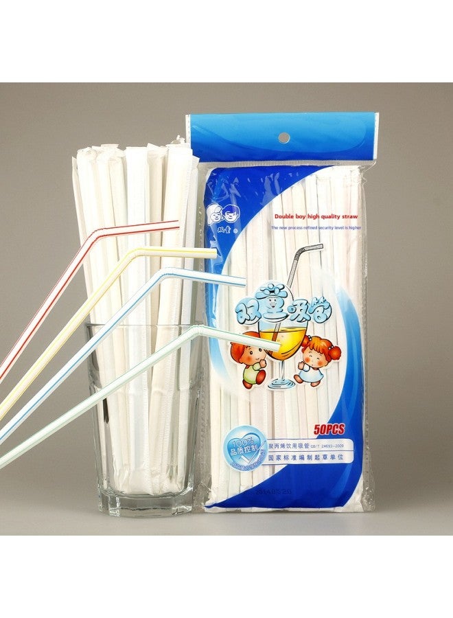 Double Child Straw Independent Packaging Straw Maternal Confinement Straw Disposable Plastic Beverage Straw Wholesale-Color:Two Transparent Children-Specifications:Thick: 6mm Long: 210mm Foot 50 Pcs/bag