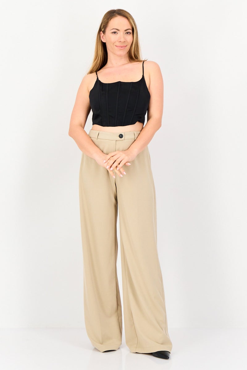 Bershka Women Queen Anne Neck Sleeveless Plain Tank Top, Black - Image 4