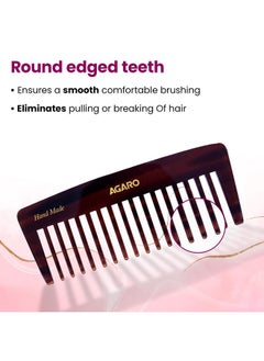 AGARO Hand Made Comb, Wide Teeth Shampoo comb, Smooth Rounded Teeth, Hair Styling, Grooming, Hair Brushing, Hair Dressing, Cellulose Acetate Comb, For Men & Women, HMC79, Brown. - pzsku/Z4D8B93FB4F9D234985BFZ/45/_/1738306839/a58e10c4-d811-48c2-afac-c86ad0a3ff14