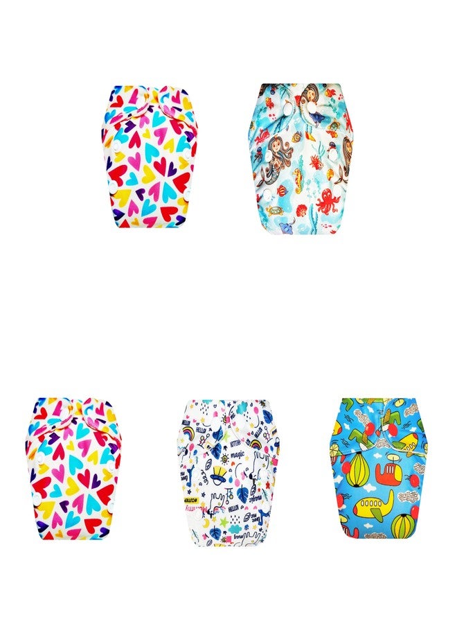 Dumbledo Premium Newborn Cloth Diaper with Integrated Soaker (Pack of 5) | Snug Fit | Leakproof | Quick Dry | Trusted by Moms | 0 - 4 Months | Unisex Baby - Image 1