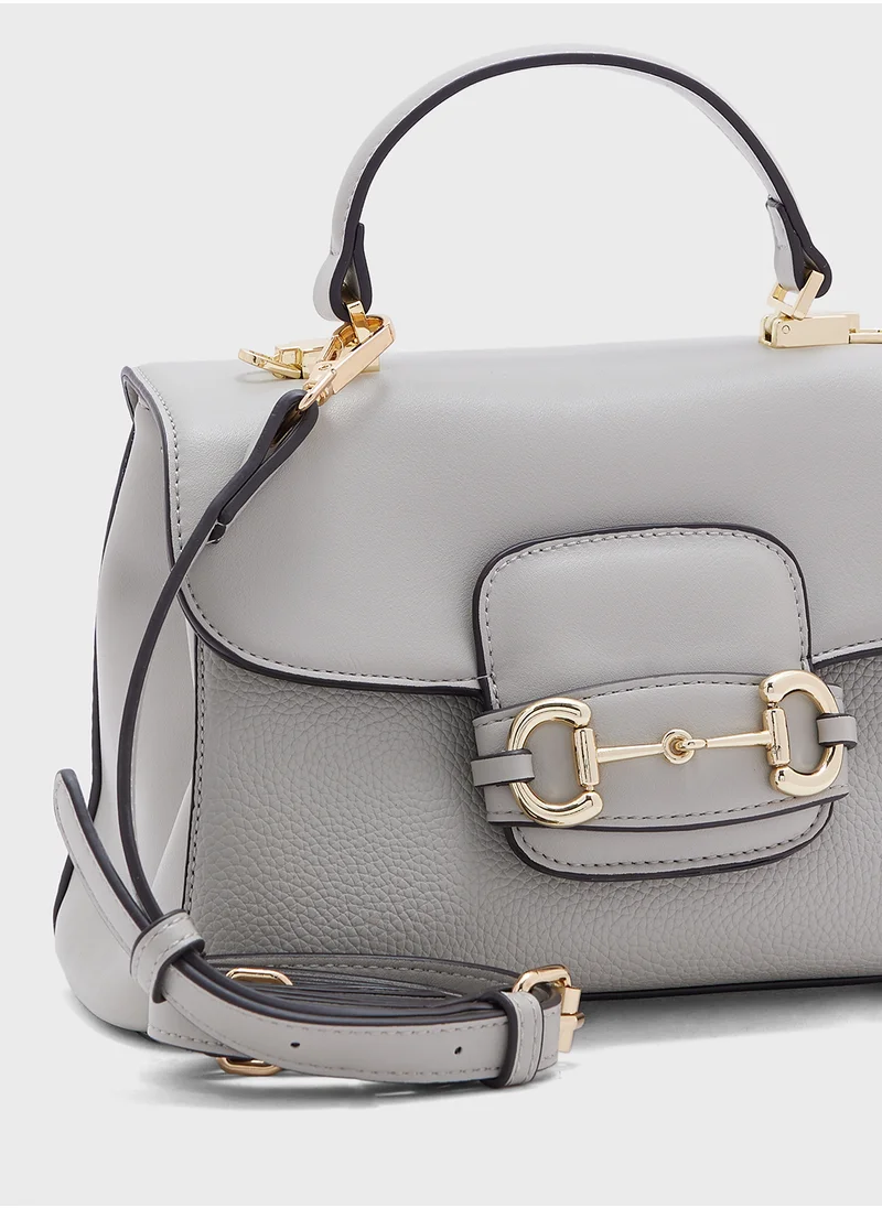خزانة Canvas Satchel Bag With Horse Bit Buckle