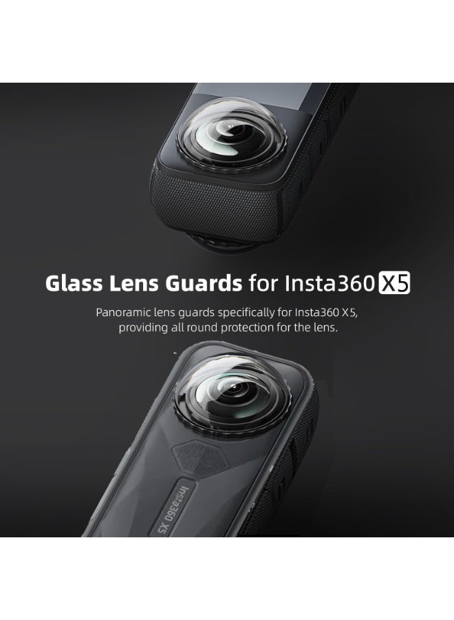 Bukela Insta 360 X5 Premium Glass Lens Guard Set Protector for Insta360 X5 X 5 9H Hard Tempered Glass Anti-Scratch [Bubble Free] - Image 2