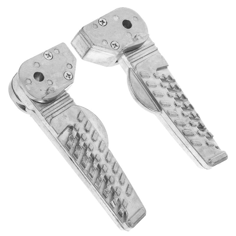 Folding Rear Foot Pegs Motorcycle Footrest Sturdy Aluminum Pedals Rider Support Black - Image 2