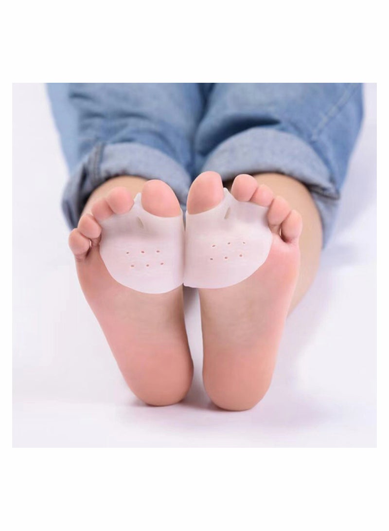 Excefore 3-Toe Holes Separator Silicone Bunion Protector Harmmer Toe Spacer for Forefoot Cushion, Foot Rubbing Pads, Hallux Valgus Pain Relief for Women and Men Wear in Shoes, 2 Pairs - Image 5