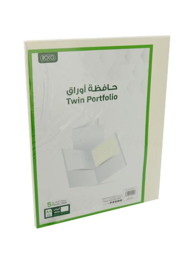 ROCO 5 Pieces Twin Portfolio A4 White