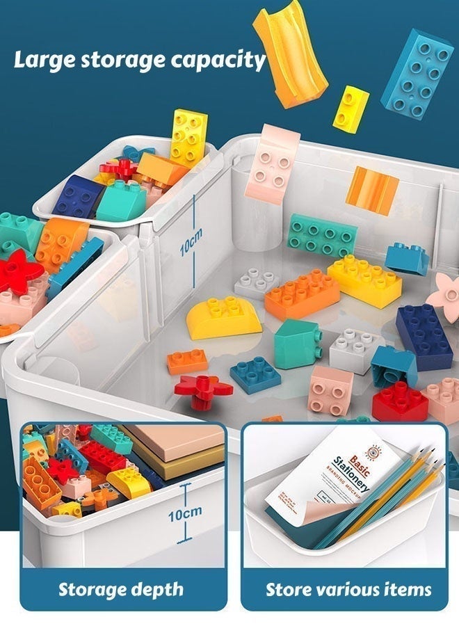 Toddlers Activity Table Kids Activity Table and Chair Set With 186 Pcs Large Building Blocks Sand Water Table Kids Learning Play Table Toys for Girls Boys Toddler - Image 5