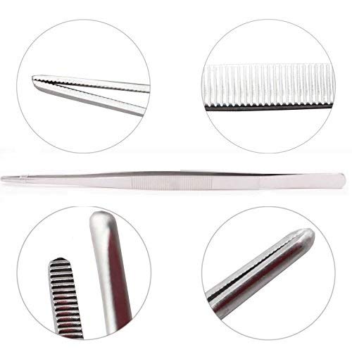 NJ Long Feeding Tongs Aquarium Tweezers, Stainless Steel Straight Aquascaping Tweezer for Fish Tank Aquatic Plants, Extra Long Tweezer :13 Long - Image 5