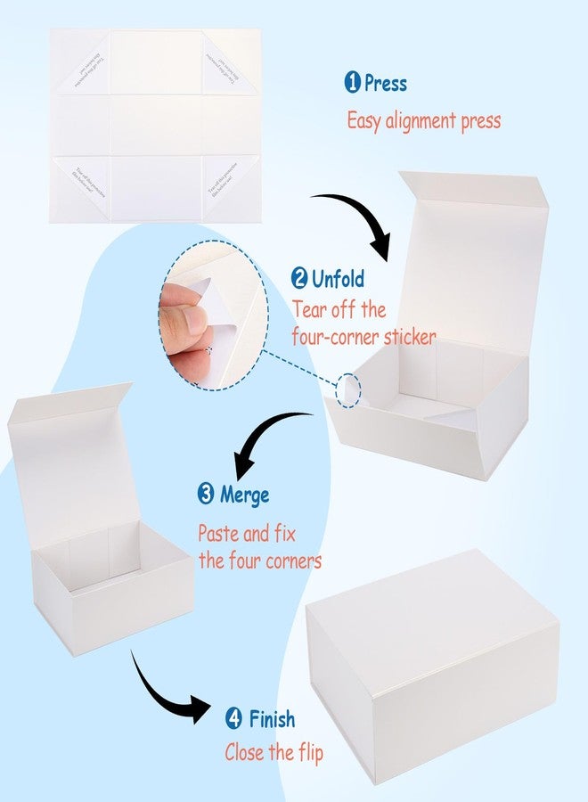 SPEPLA 12x9x4 White Gift Boxes with Lids, Magnetic Closure Gift Box for Wedding Christmas Birthday Bridesmaid Proposal, Luxury for Gifts Packaging, 4 Pack - Image 3