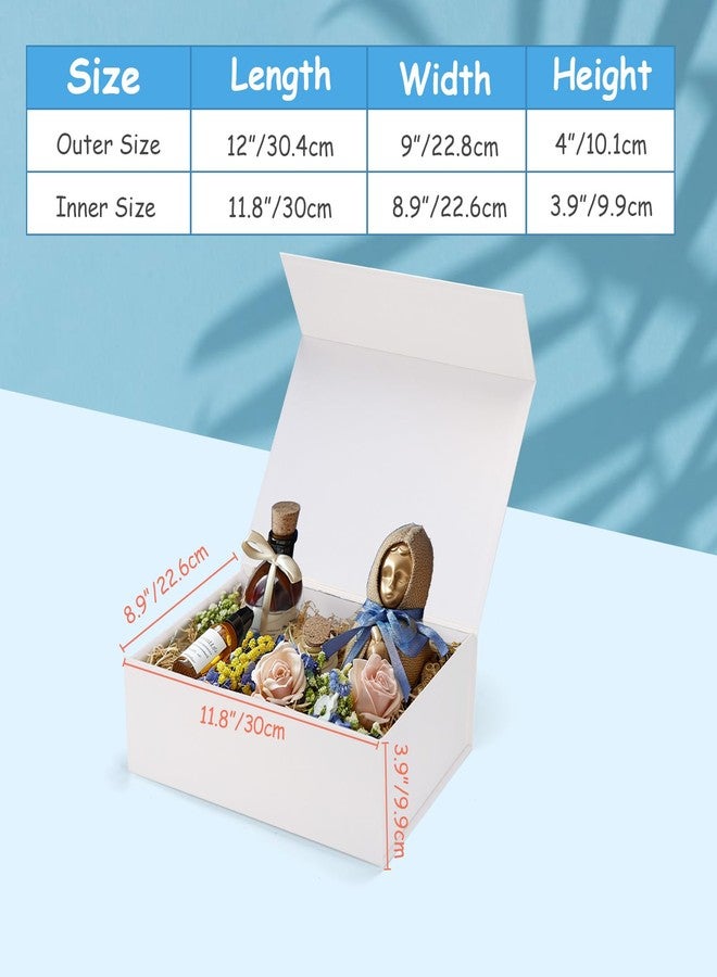 SPEPLA 12x9x4 White Gift Boxes with Lids, Magnetic Closure Gift Box for Wedding Christmas Birthday Bridesmaid Proposal, Luxury for Gifts Packaging, 4 Pack - Image 5