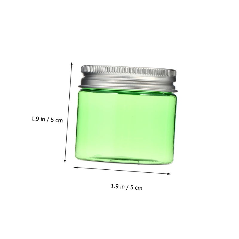 12 Pack 50g Green Plastic Cream Jars With Aluminum Lids Refillable Travel Cosmetic Containers - Image 3