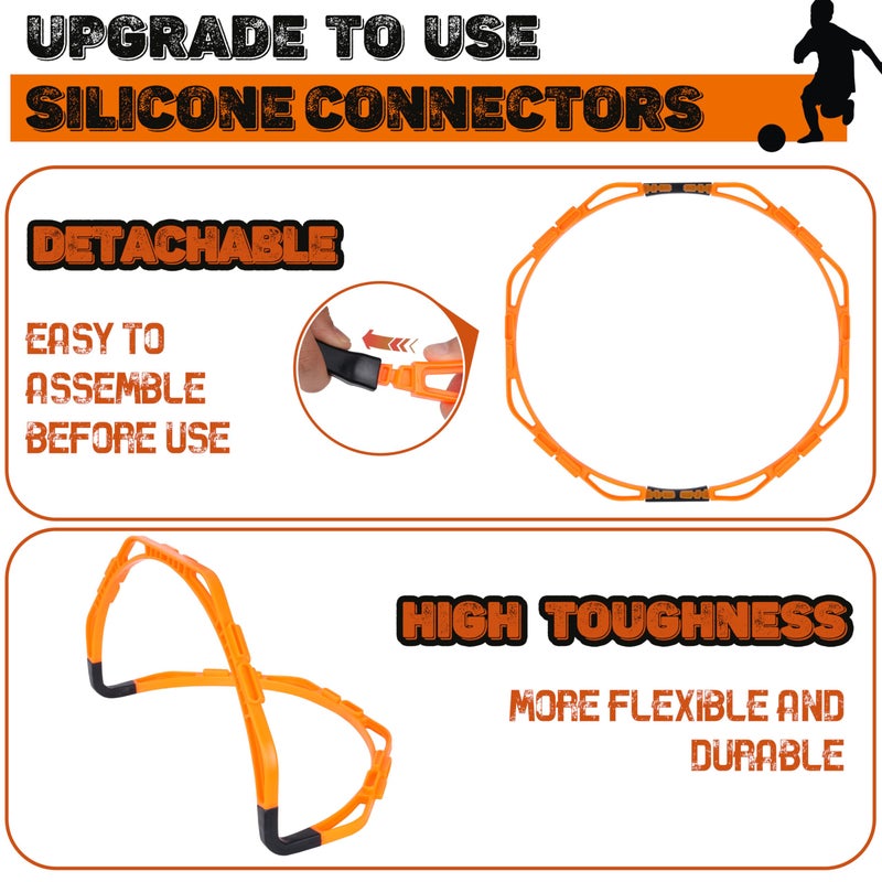 Hikeen Octagonal Agility Rings, Speed Rings, Youth Agility Footwork Training and Speed Hurdles Ladder, Fitness Equipment Sport Workout for Soccer, Home Gym, 6 Firm Rings Set - Image 2