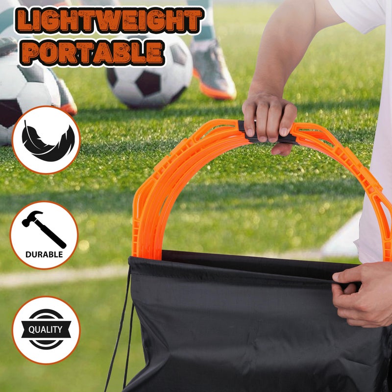Hikeen Octagonal Agility Rings, Speed Rings, Youth Agility Footwork Training and Speed Hurdles Ladder, Fitness Equipment Sport Workout for Soccer, Home Gym, 6 Firm Rings Set - Image 5