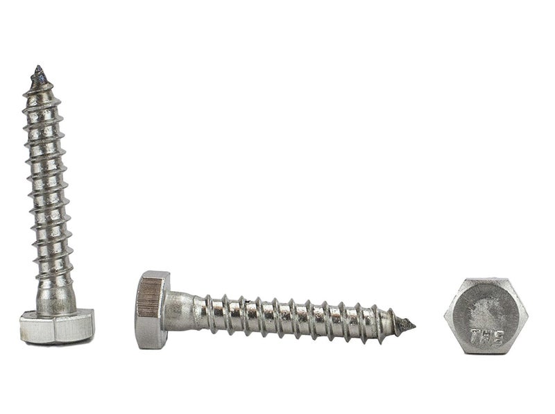 Chenango Supply Stainless 14 x 112inches Hex Lag Screw 1inches to 5inches Lengths Available in Listing 188 Stainless Steel 50 Pieces 14 x 112
