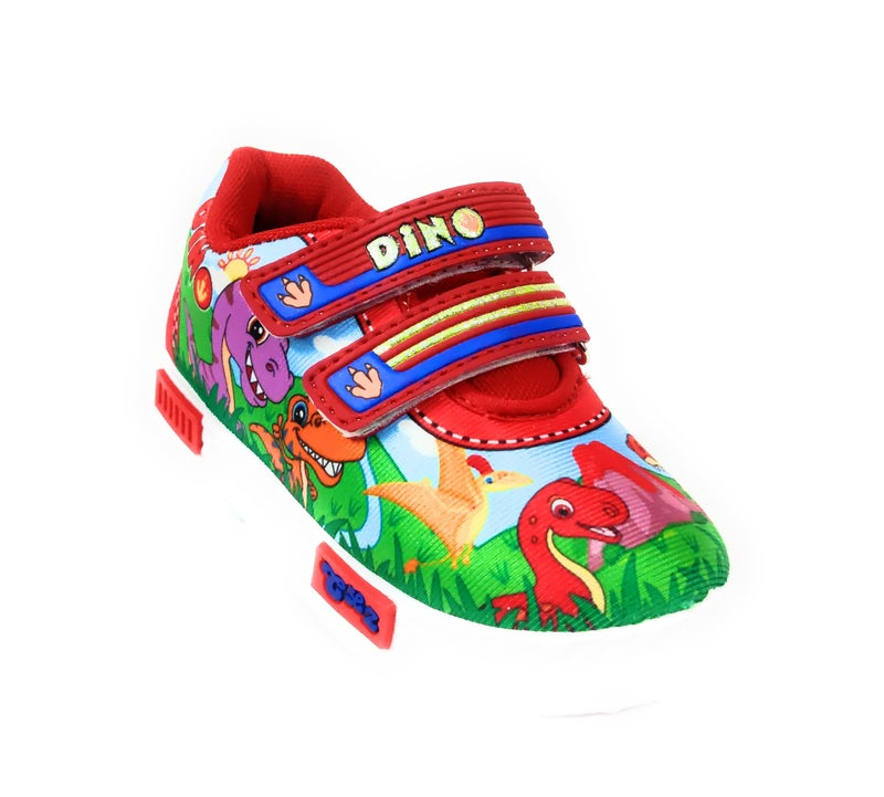 Coolz Unisex Casual Shoes for Kids Boys and Girls Dino-1 for 1-4 Years (Red, 2 Years) - Image 1