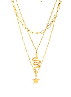Just Peachy Just Peachy Women’s Gold-Plated Layered Necklace – Chic Multi-Layered Chain Design, Lightweight & Comfortable, Hypoallergenic Jewelry, Perfect for Any Occasion, Durable & Stylish Accessory  - Image 1