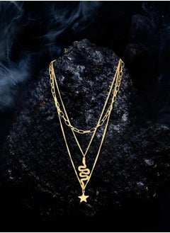Just Peachy Just Peachy Women’s Gold-Plated Layered Necklace – Chic Multi-Layered Chain Design, Lightweight & Comfortable, Hypoallergenic Jewelry, Perfect for Any Occasion, Durable & Stylish Accessory  - Image 3