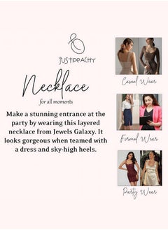 Just Peachy Just Peachy Women’s Gold-Plated Layered Necklace – Chic Multi-Layered Chain Design, Lightweight & Comfortable, Hypoallergenic Jewelry, Perfect for Any Occasion, Durable & Stylish Accessory  - Image 5