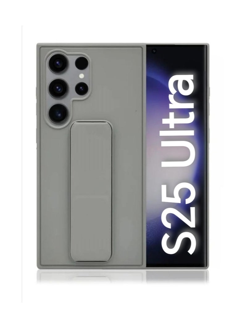 ARMOR Case Cover For Samsung Galaxy S25 Ultra With Magnetic Hand Grip 3 in 1 Grey - Image 1