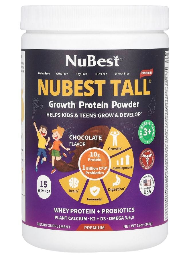 NuBest Tall® Growth Protein Powder For Kids & Teens 3+ Chocolate 12 oz (340 g)
