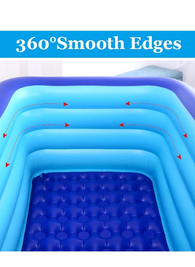 Inflatable Swimming Pool, 82Inx59Inx23In, Family Pool, Paddling Pool for Children, Inflatable Swimming Pools, Rectangular Family Pool, for Indoor, Backyard, Garden, Outdoor, Water Parties - Image 2