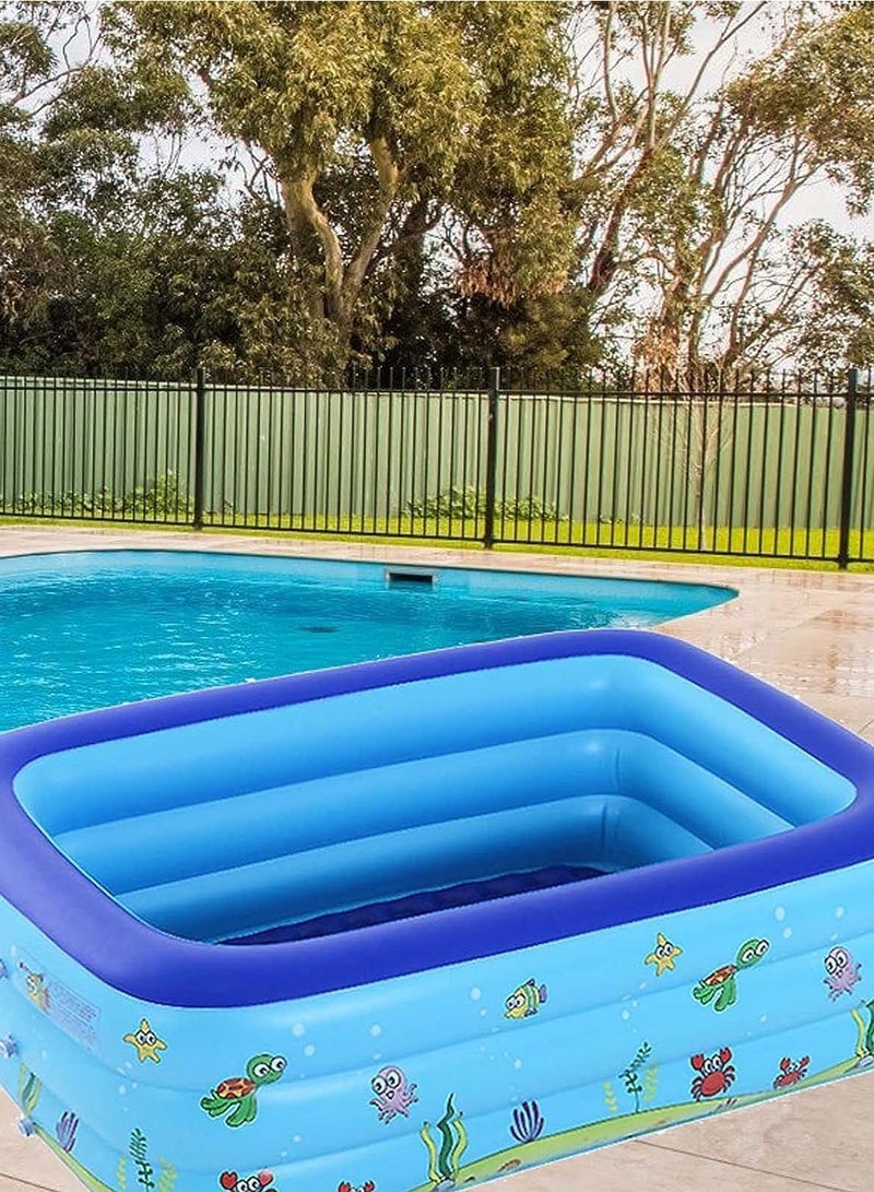 Inflatable Swimming Pool, 82Inx59Inx23In, Family Pool, Paddling Pool for Children, Inflatable Swimming Pools, Rectangular Family Pool, for Indoor, Backyard, Garden, Outdoor, Water Parties - Image 5