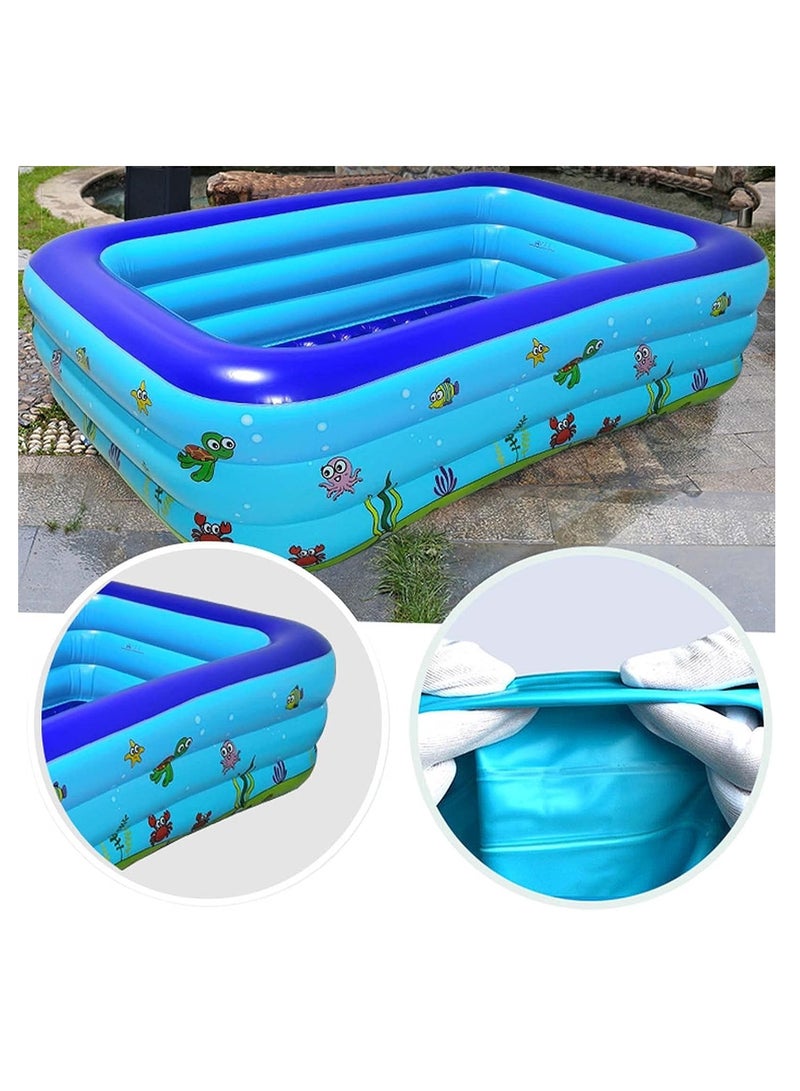 Inflatable Swimming Pool, 82Inx59Inx23In, Family Pool, Paddling Pool for Children, Inflatable Swimming Pools, Rectangular Family Pool, for Indoor, Backyard, Garden, Outdoor, Water Parties - Image 4