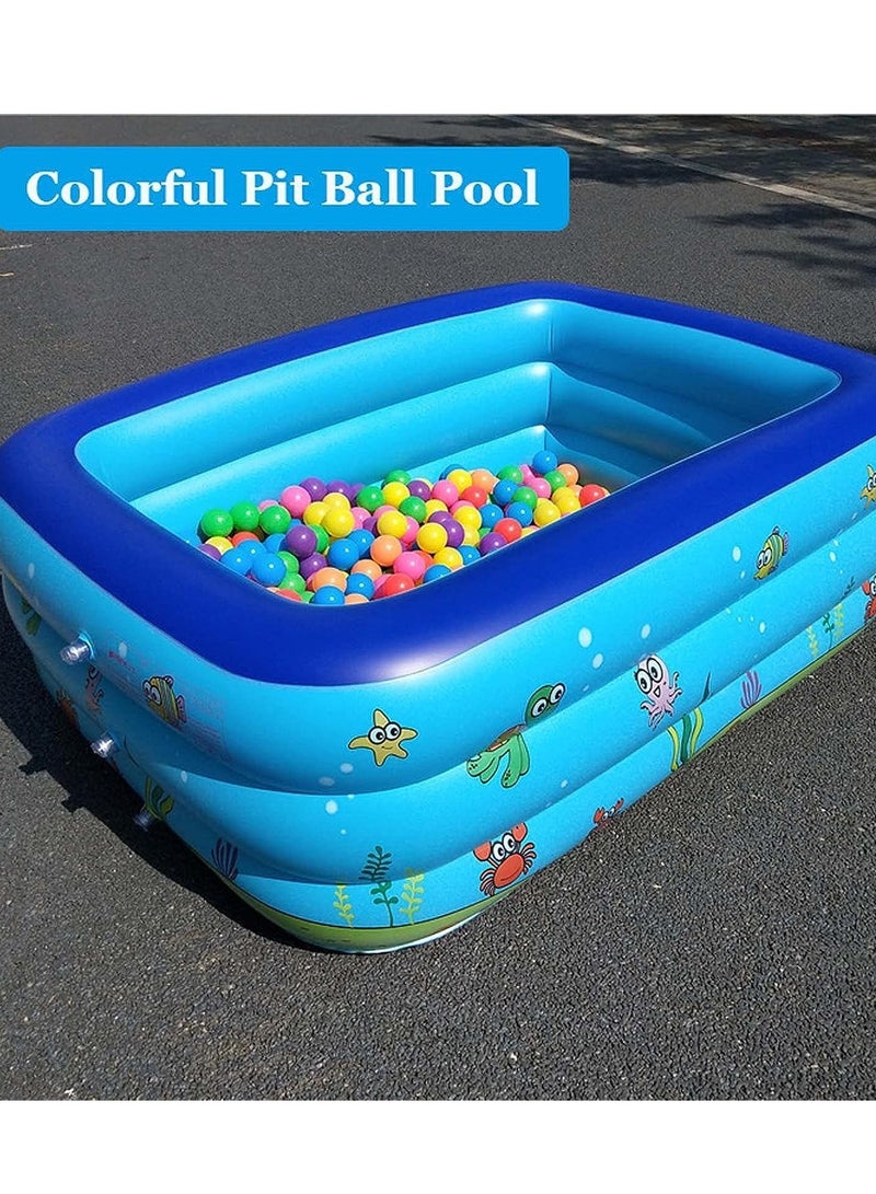 Inflatable Swimming Pool, 82Inx59Inx23In, Family Pool, Paddling Pool for Children, Inflatable Swimming Pools, Rectangular Family Pool, for Indoor, Backyard, Garden, Outdoor, Water Parties - Image 3