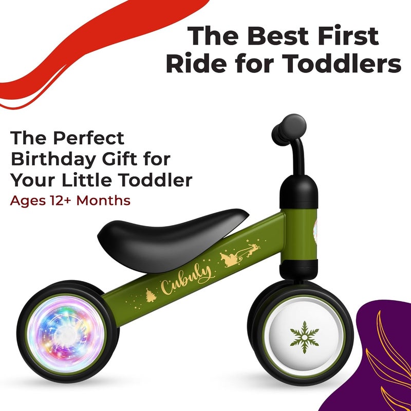 Cubuly Baby Balance Bike for Toddlers 1-2 | Christmas Exclusive Kids Balance Bike with Colorful Lighting Wheels | Limited Edition Baby Bike 1-2 Years | Perfect for Boys & Girls - Image 4