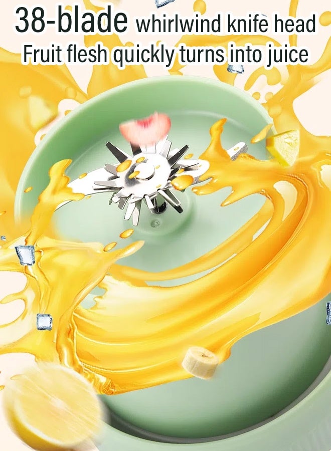 Enlarged Portable Blender Cup - 38 Stainless Steel Blades USB Rechargeable Blender Juicer Juice Cup - Home Size Juice Cup for Camping, Travel & Home - Image 2