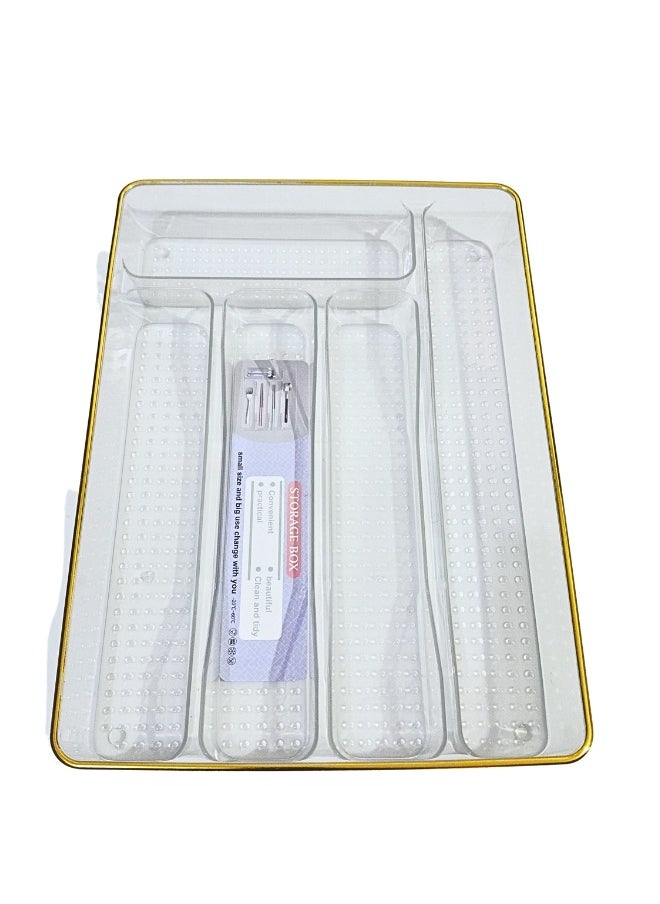 Happy Home Kitchen Drawer Cutlery Organizer Tray 5 Slot Cutlery Holder 34*24Cm  - Image 3