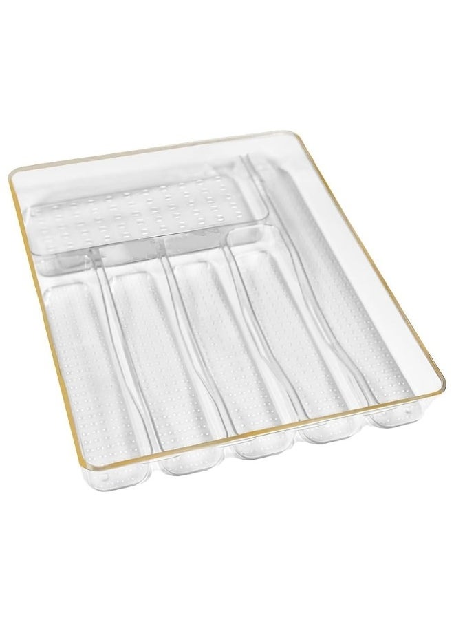 Happy Home Kitchen Drawer Cutlery Organizer Tray 5 Slot Cutlery Holder 34*24Cm  - Image 2