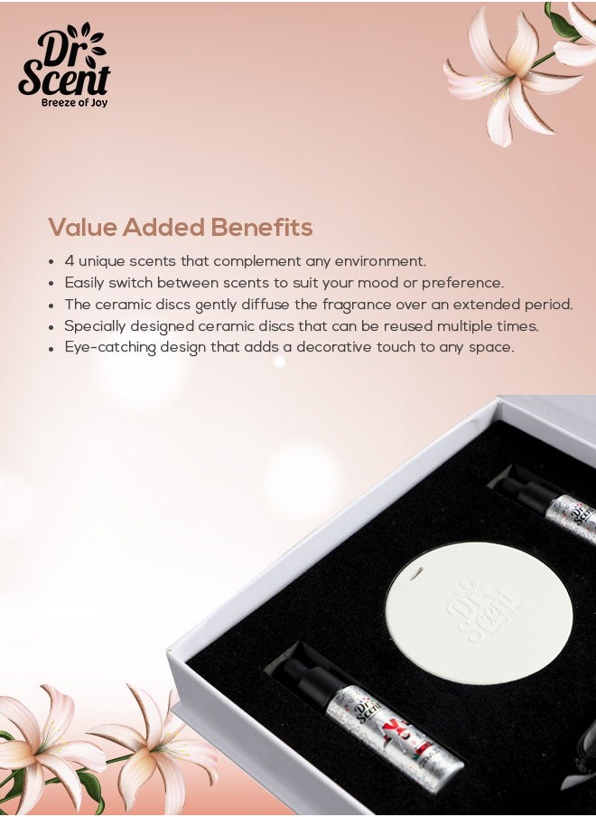 Dr Scent Dr Scent Ceramic Scent Gift Box | Includes 4 Essential Oils: (10ml each) – Perfect for Home Aromatherapy, Relaxation & Luxury Ceramic Diffuser Experience  - Image 3
