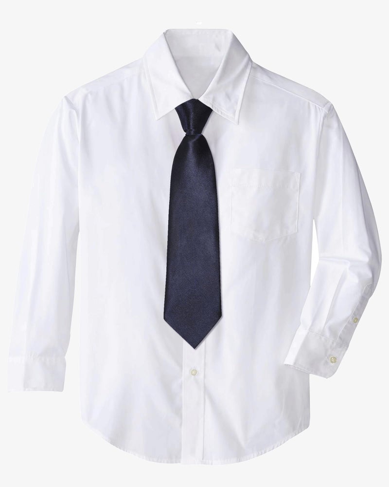 Kajeer Ties for Kids Boys Necktie Adjustable- Woven Little Boys Pre-tied for Kids Formal Wedding Graduation School Uniforms (Navy blue, M (age 5 years - 12) - Image 5